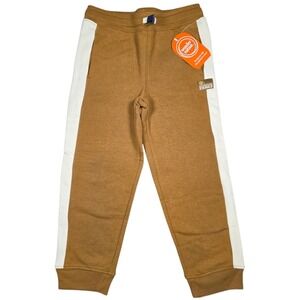 Wonder Nation Boys Little Fleece Jogger Pants Brown White Stripe Size 5 NWT